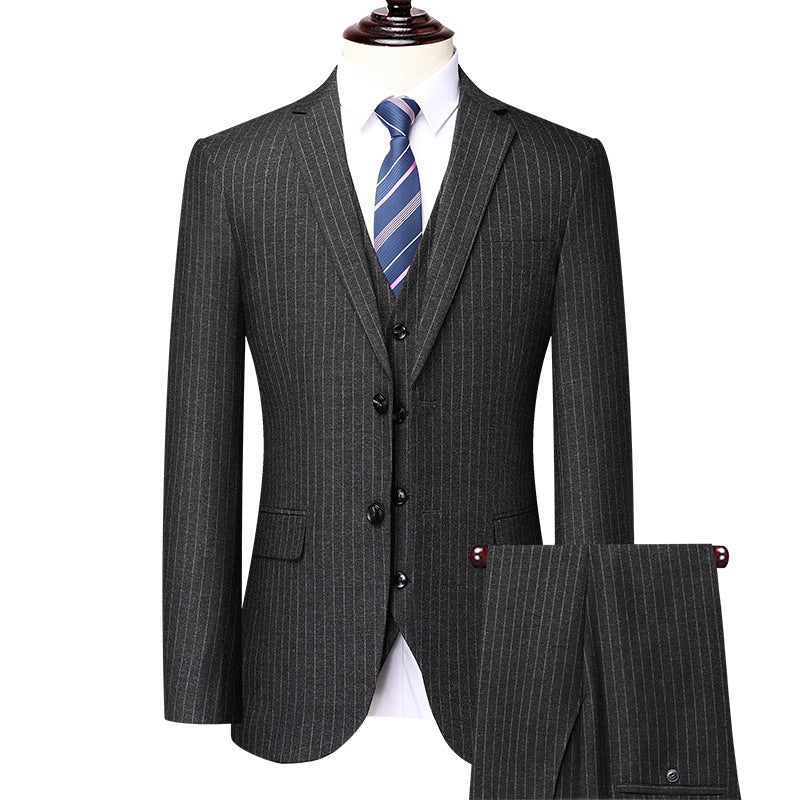 Men's Striped Suit Business Professional Formal Wear