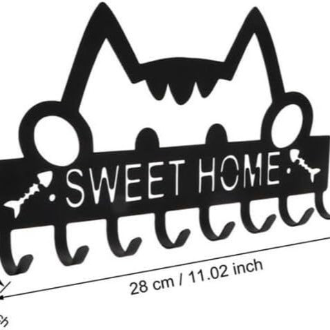 Iron Art Hang Clothes Cute Cat Key Holder