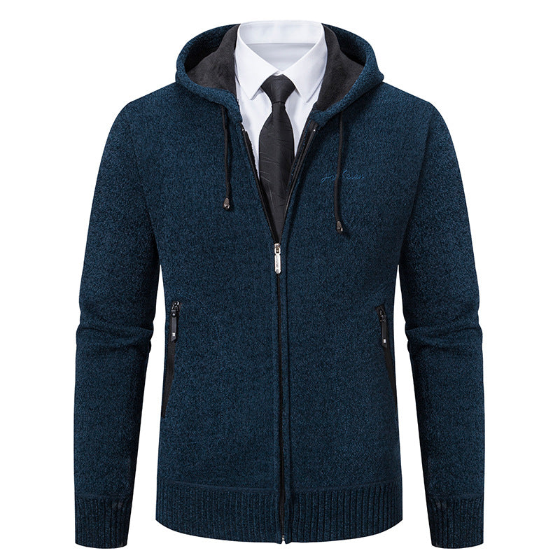 Men's Solid Color Sweater Cardigan Knitted Coat