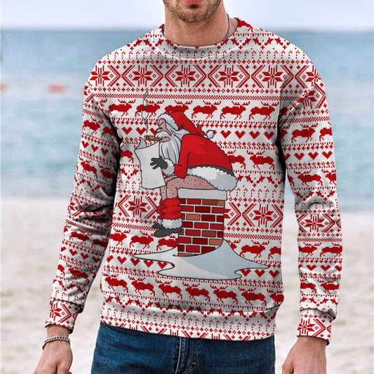 Men's Casual 3D Digital Christmas Printed Sweater