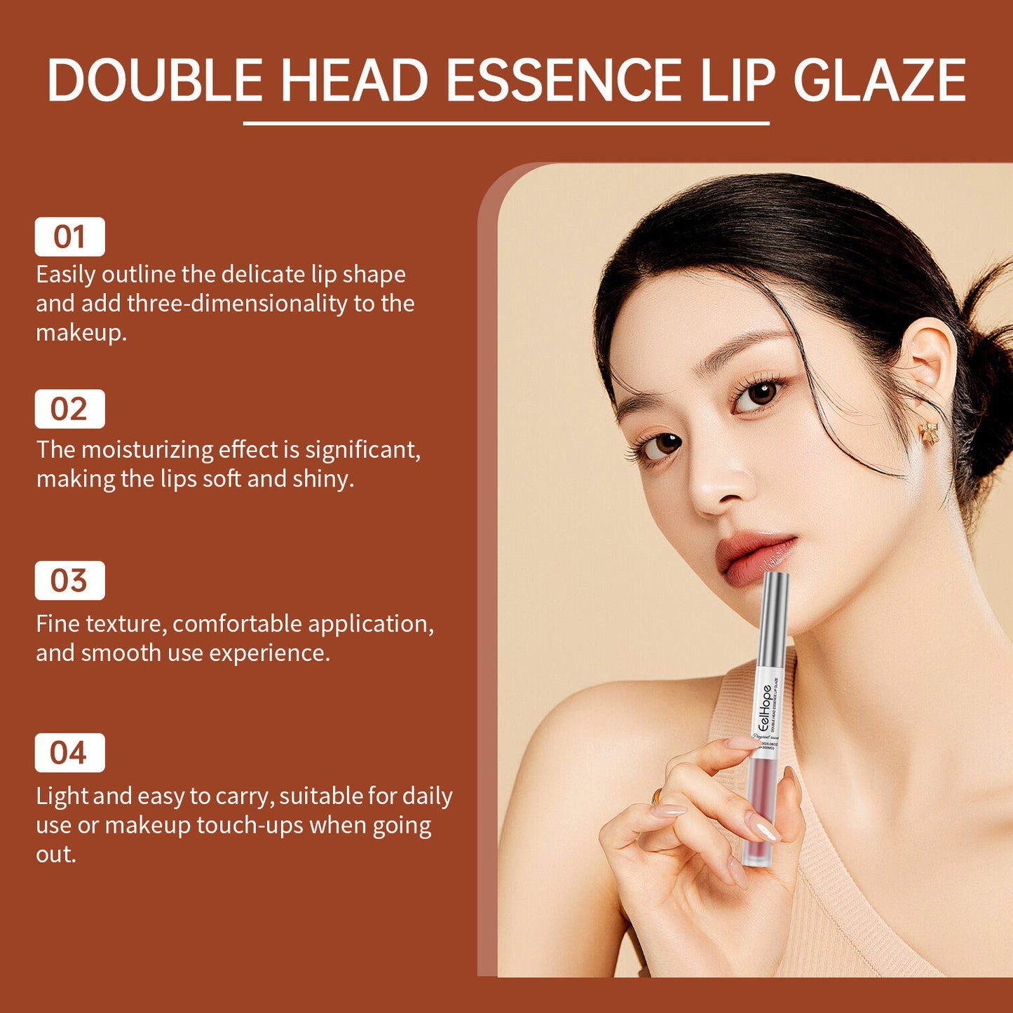 Double-headed Lip Liner Lip Lacquer Pen Two-in-one