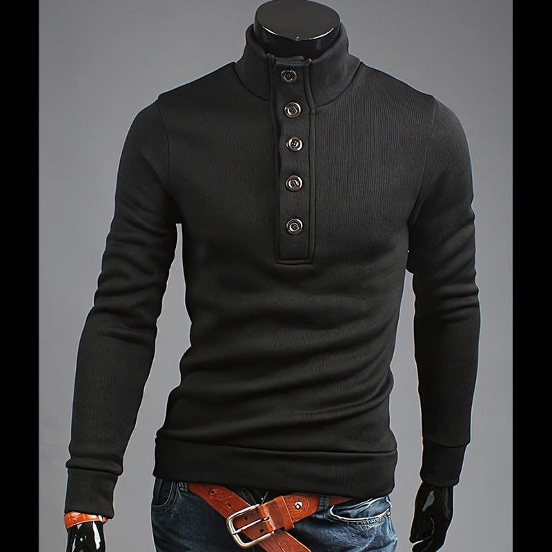 Men's Fashion Trendy Turtleneck Buttons Sweater