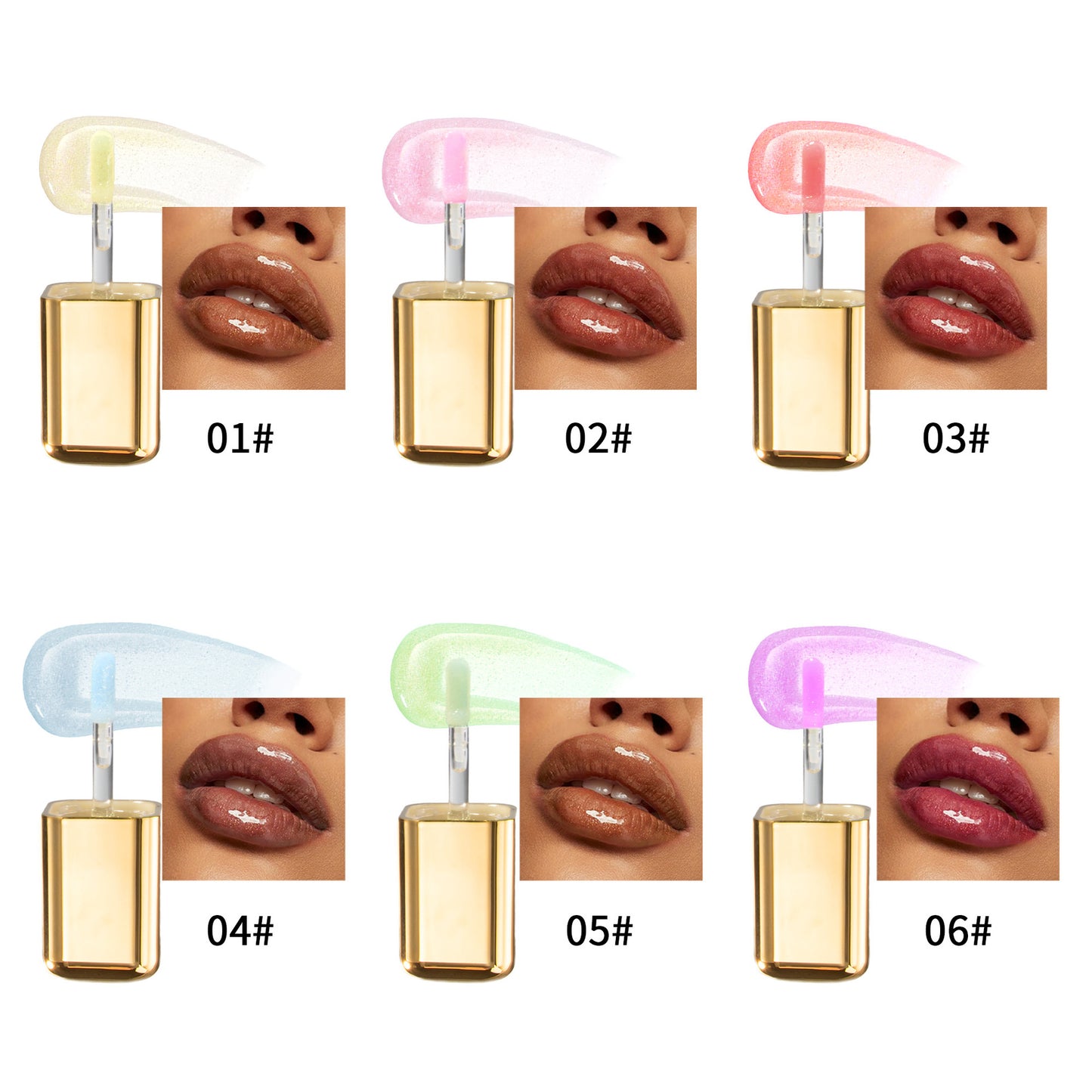 Cross-border Mint Flavor Lip Gloss Suit Six-color Mirror