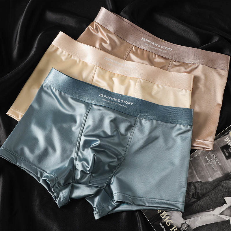 Men's Satin Light Luxury Ice Silk Underwear Summer