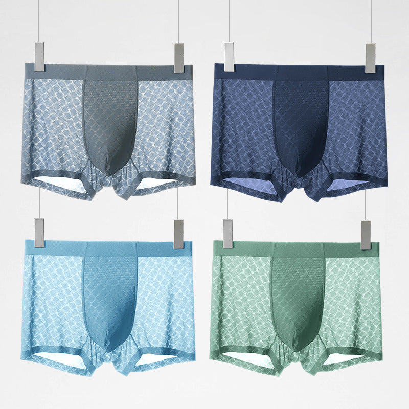 Fashion Personality Ice Silk Underwear Men's Boxers