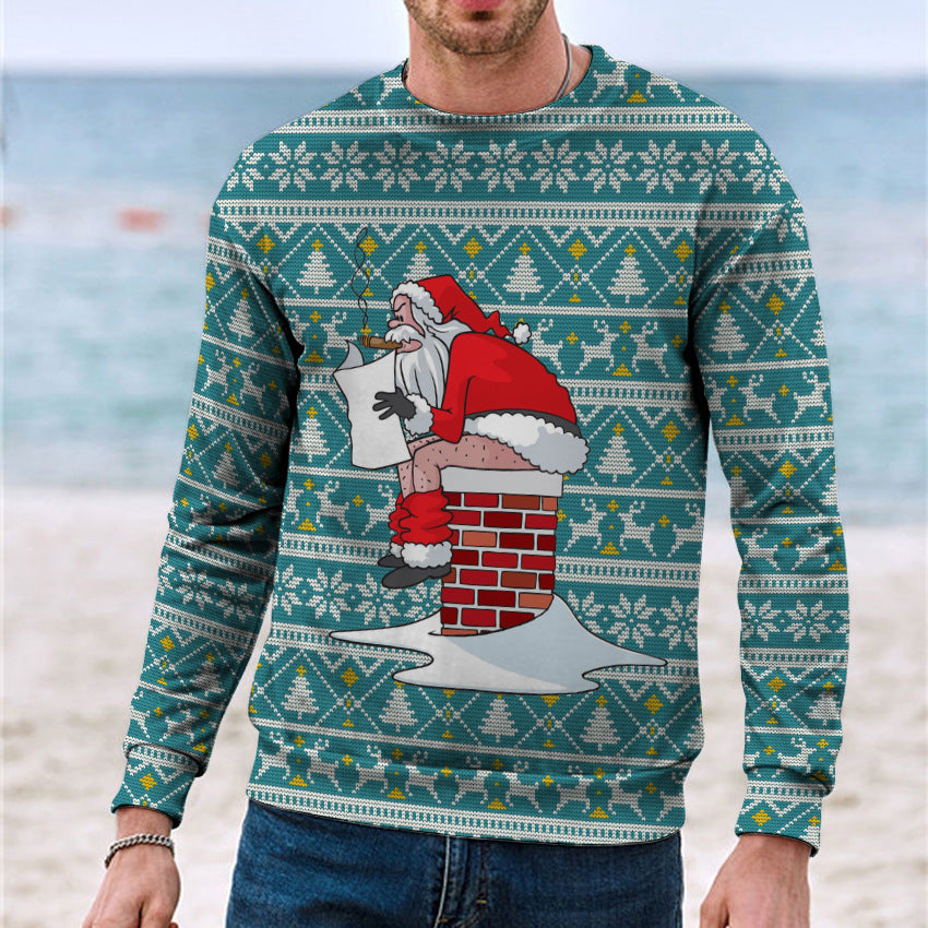 Men's Casual 3D Digital Christmas Printed Sweater