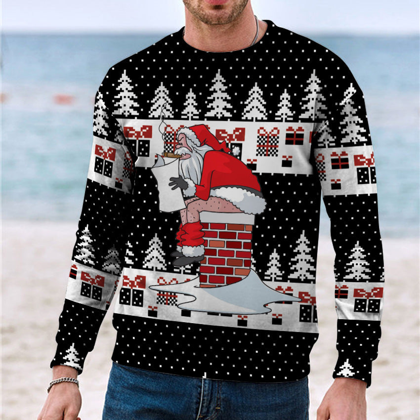 Men's Casual 3D Digital Christmas Printed Sweater