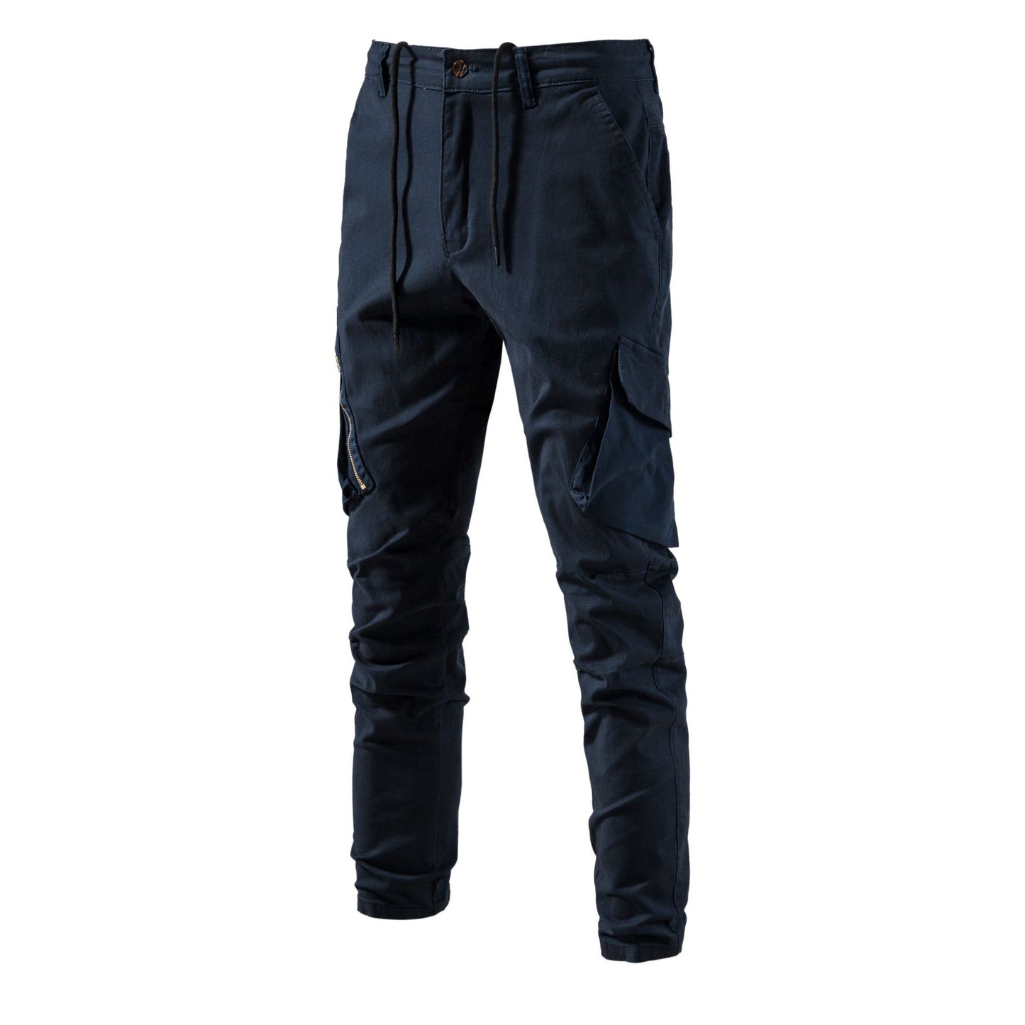 Men's Fashionable Versatile Multi-pocket Solid Color Trousers