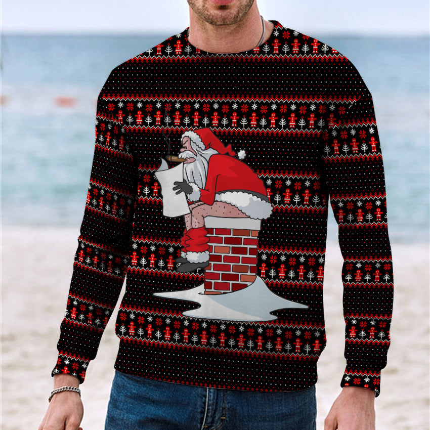 Men's Casual 3D Digital Christmas Printed Sweater