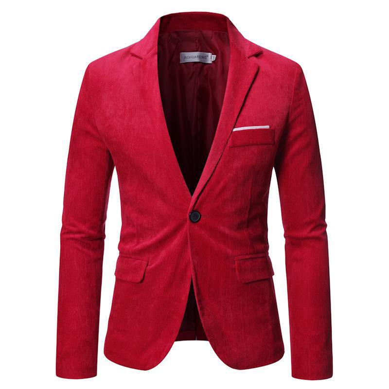 Men's Solid Color One Button Suit Coat