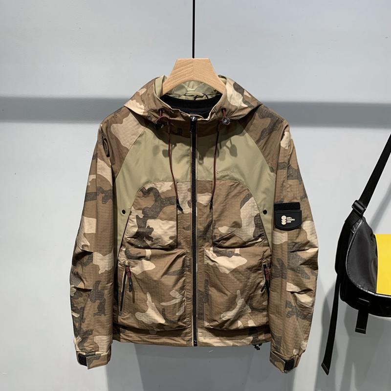 Men's Hooded Camouflage Coat Youth All-matching Workwear Jacket