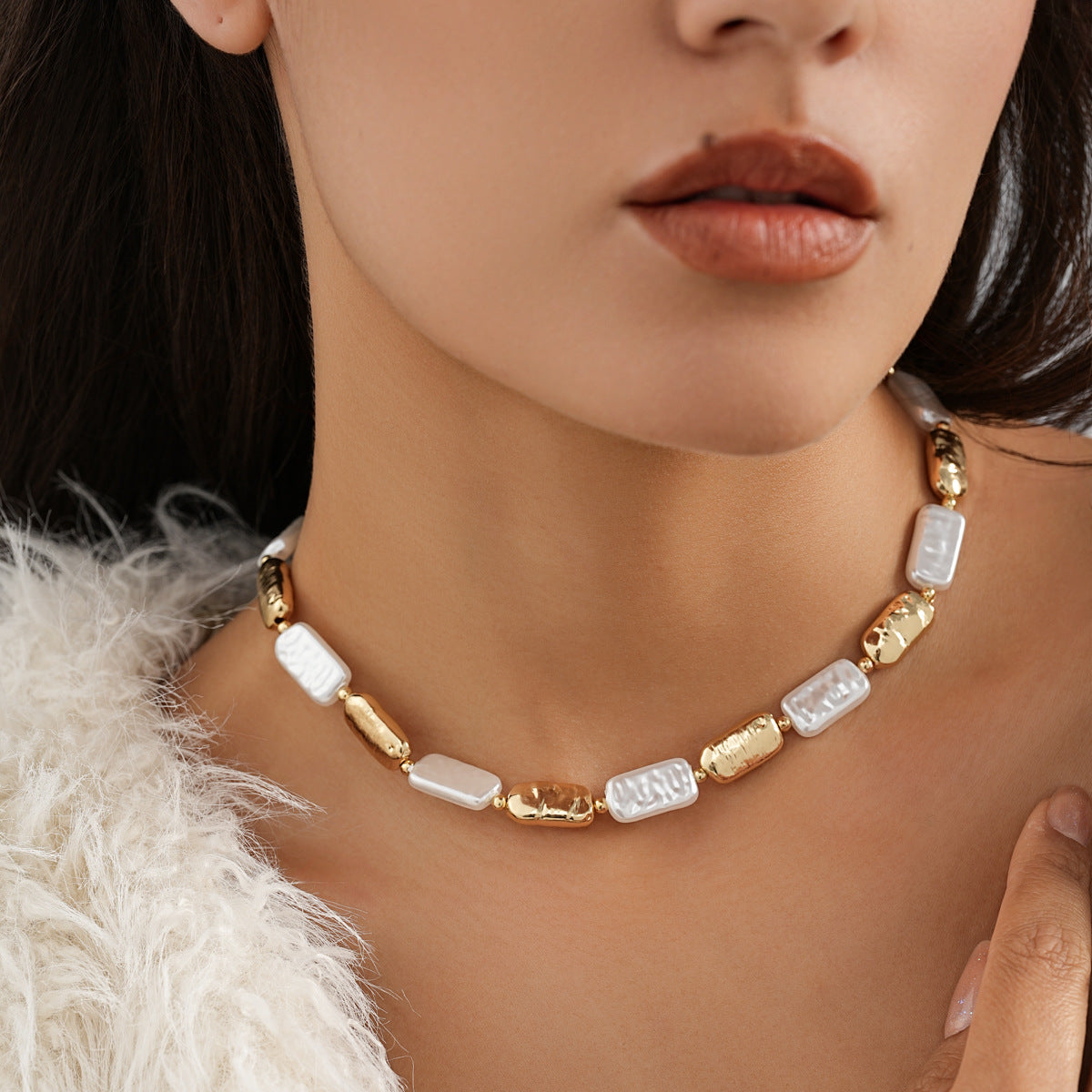 Creative Stitching Metal Necklace Bracelet For Women