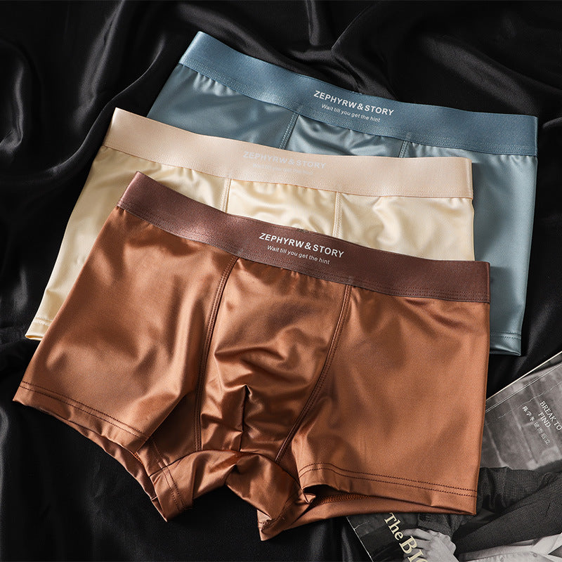 Men's Satin Light Luxury Ice Silk Underwear Summer