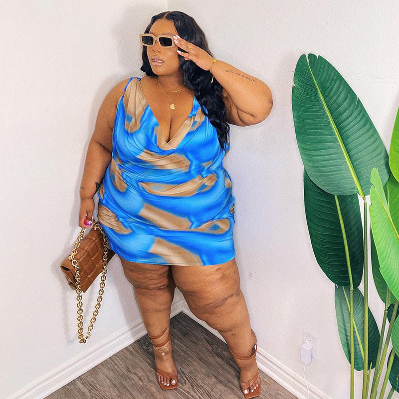 Summer Casual Printed Loose Plus Size Dress