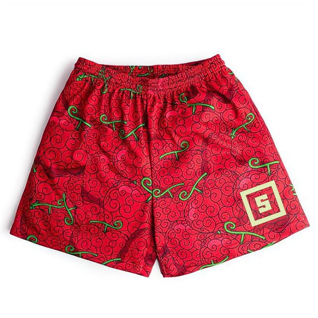 Anime Men Devil Fruit Manga Sports Shorts To Gym Fitn