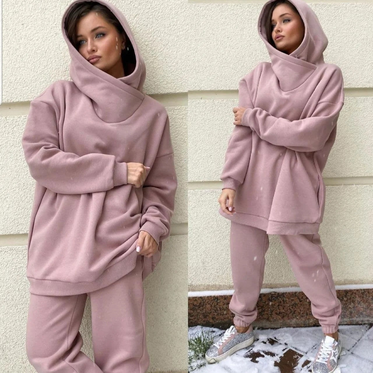 Women Fashion Casual Warm Sweater Suit