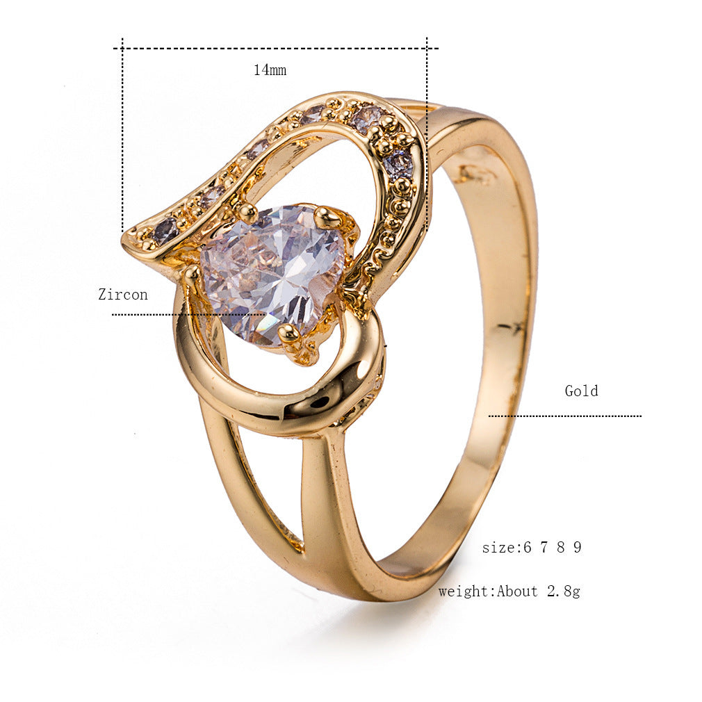 Micro Inlaid Zircon Proposal Wedding Ring