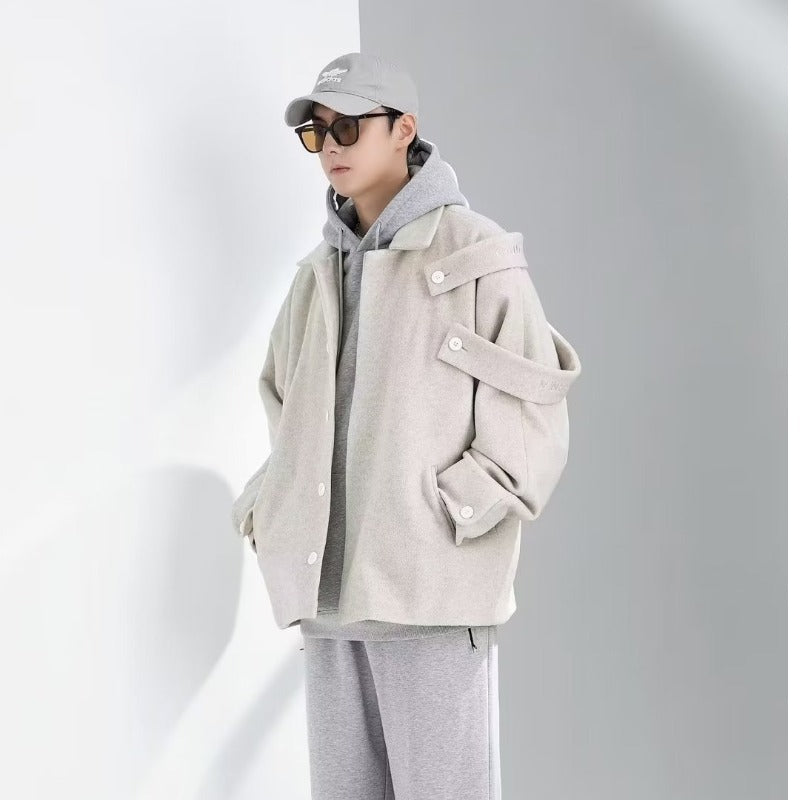 Autumn And Winter Woolen Coat Design Sense Niche Strap Trench Coat