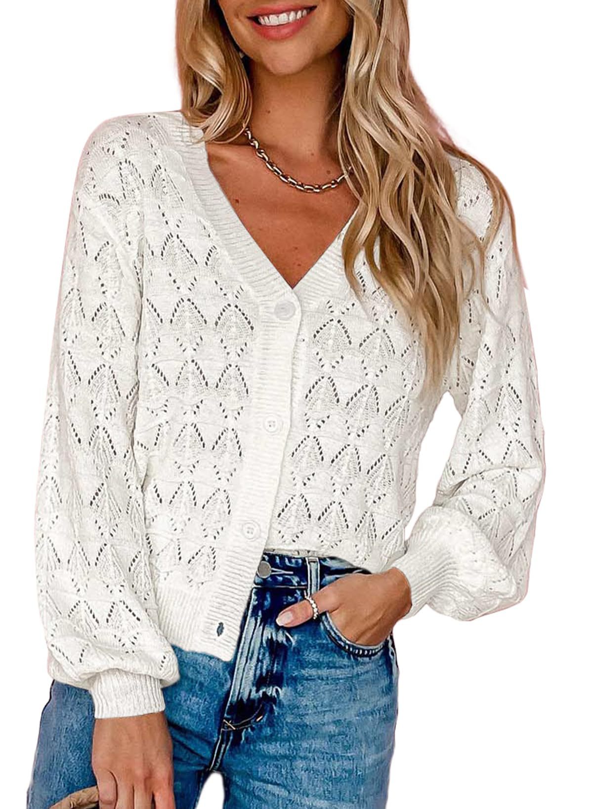 Fashion Short Cardigan Knitted Sweaters Women Autumn And Winter Long Sleeve Front-open V-neck Button-down Tops Clothes