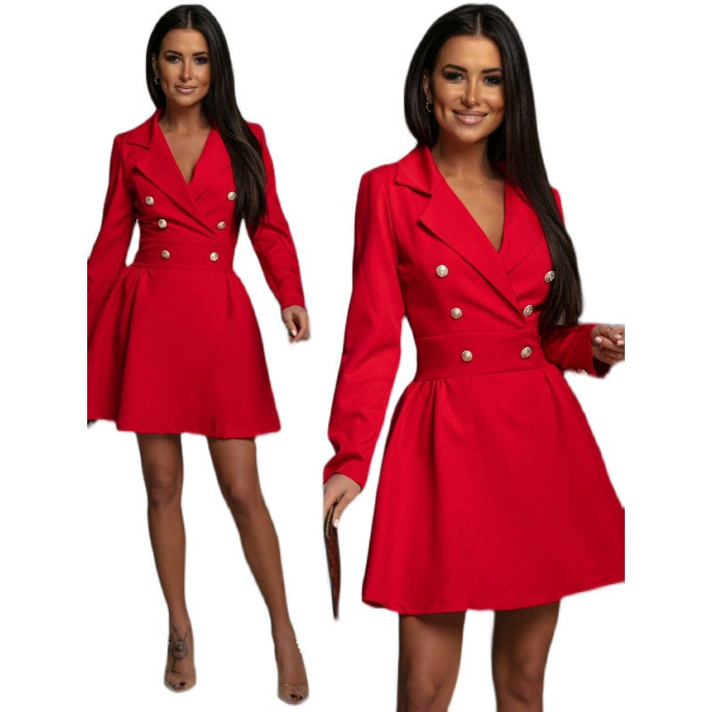 Double Breasted Lapel Business Suit And Dress Women's Clothing