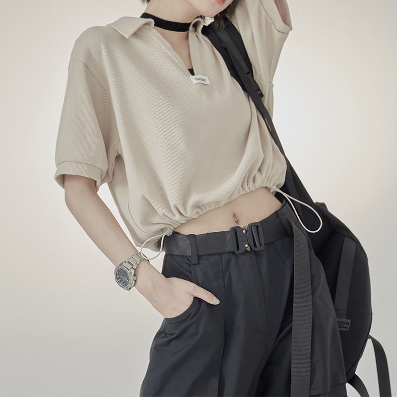 Summer Korean Short Top Collar For Women