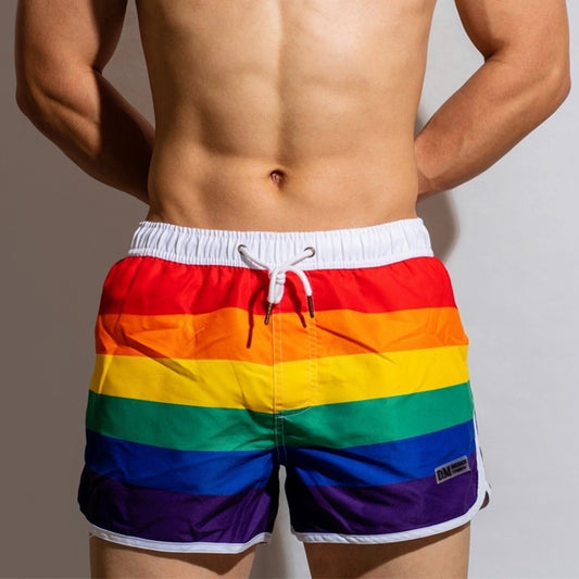 Rainbow Swimwear Men Swim Shorts Beach Swimming Trunks