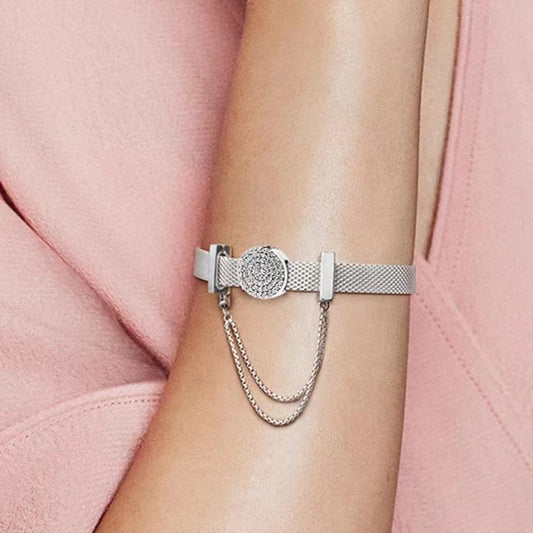 White Copper Silver Plated Bracelet Diy Ornament Accessories Square Buckle