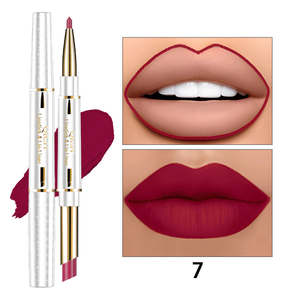 Makeup QICIY Double-headed Lipstick Lip Liner Easy To Color