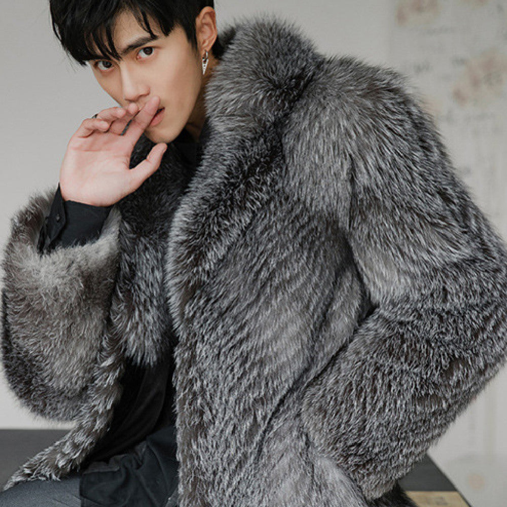 Men's Long Warm Mink Fur Coat