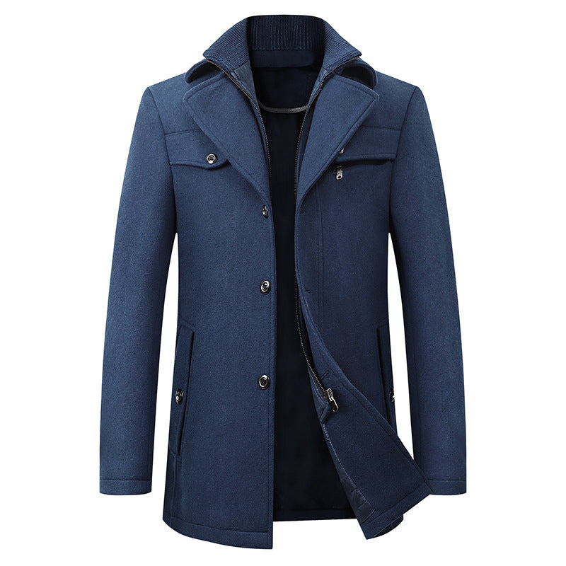 Men's Business Casual Fashion Warm Woolen Coat