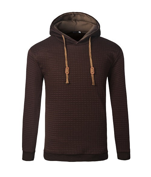 Men's Jacquard Sweater Long-sleeved Hoodie Warm Color Hooded Sweatshirt Jacket