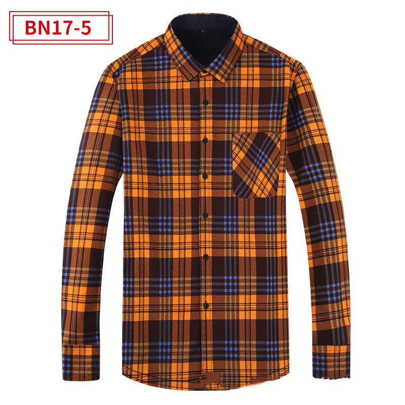 Men's Fashion Leisure Warm Plaid Shirt Coat