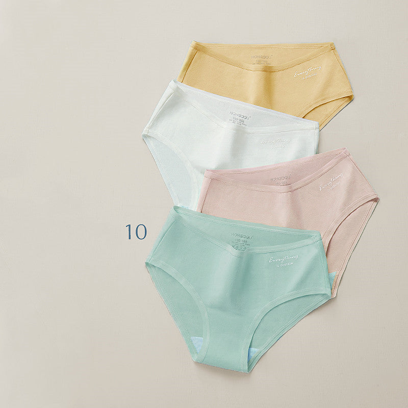 Ladies Mid Waist Underwear Women Pure Cotton