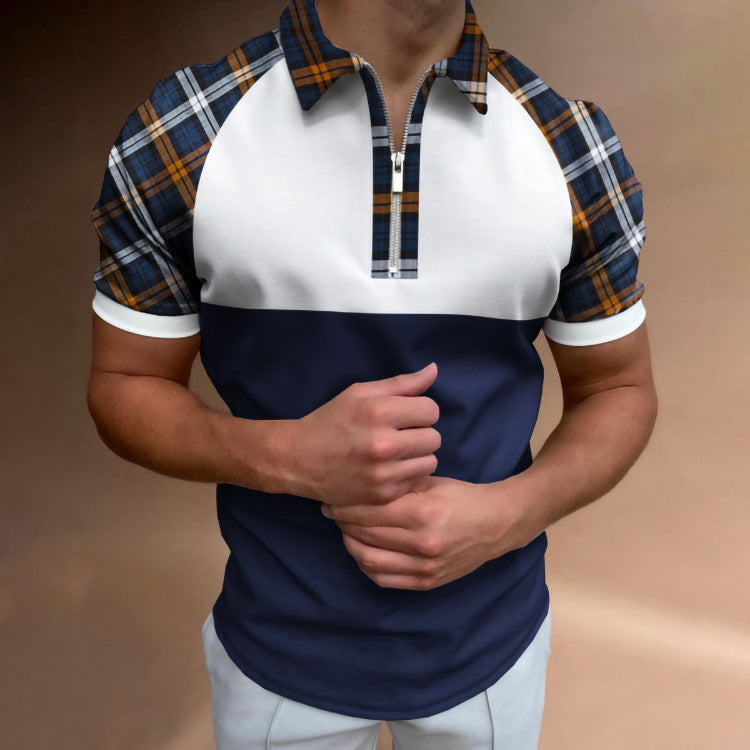 Casual Short-sleeved Digital Printing Slim-fit Pullover Men's Polo Shirt