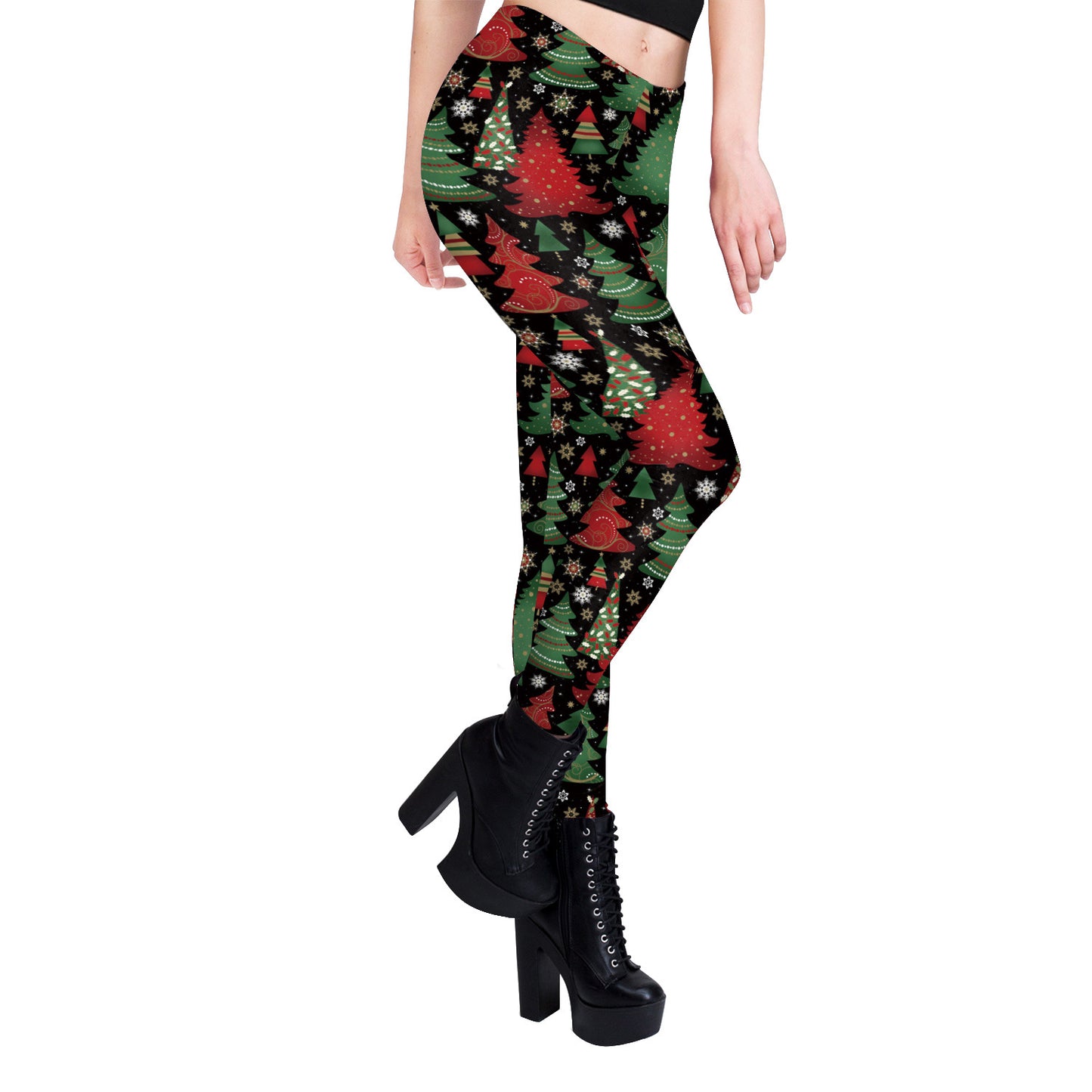 Digital Printing Pants Christmas New Style Elastic Women