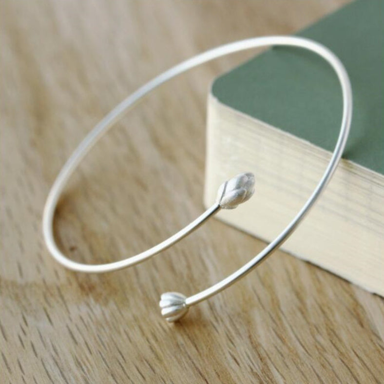 Argent Pur Lotus Lotus Seedpod Open-ended Bracelet