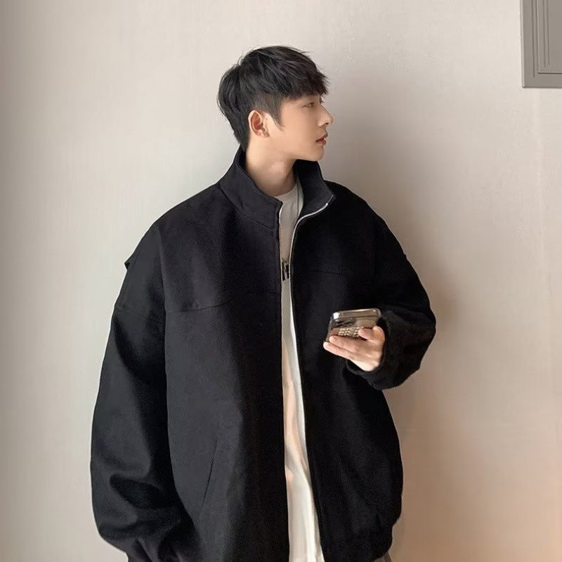 Coat Men's High Street Fashion Brand Hong Kong Style Loose Jacket