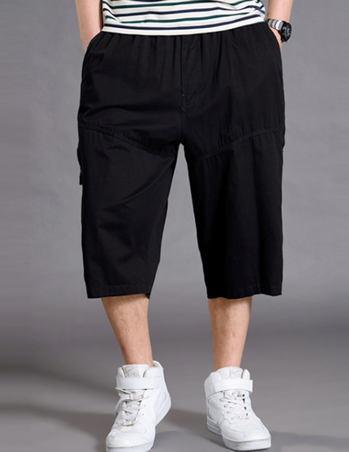 Sports Cropped Trousers Men's Loose Shorts Plus Fat Plus Size Fat Guy Casual Thin 7-point Overalls