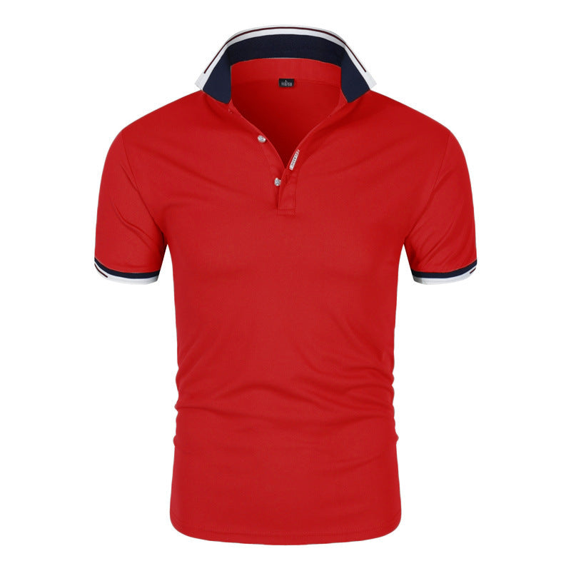 Men's POLO Shirt Short Sleeve T-Shirt Lapel Solid Color