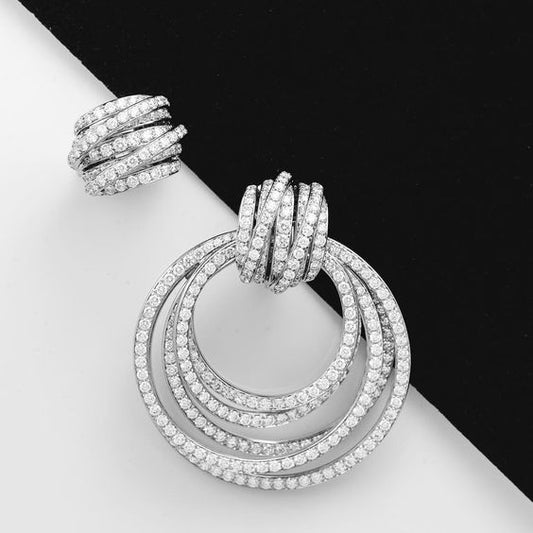 Luxury Multi-layer Round Ring Earrings Women