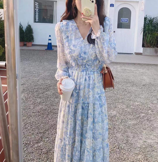 Chiffon Trendy Fashion Western Style Lady Dress