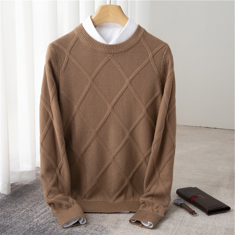 Fashion Woolen Sweater Men's Solid Color