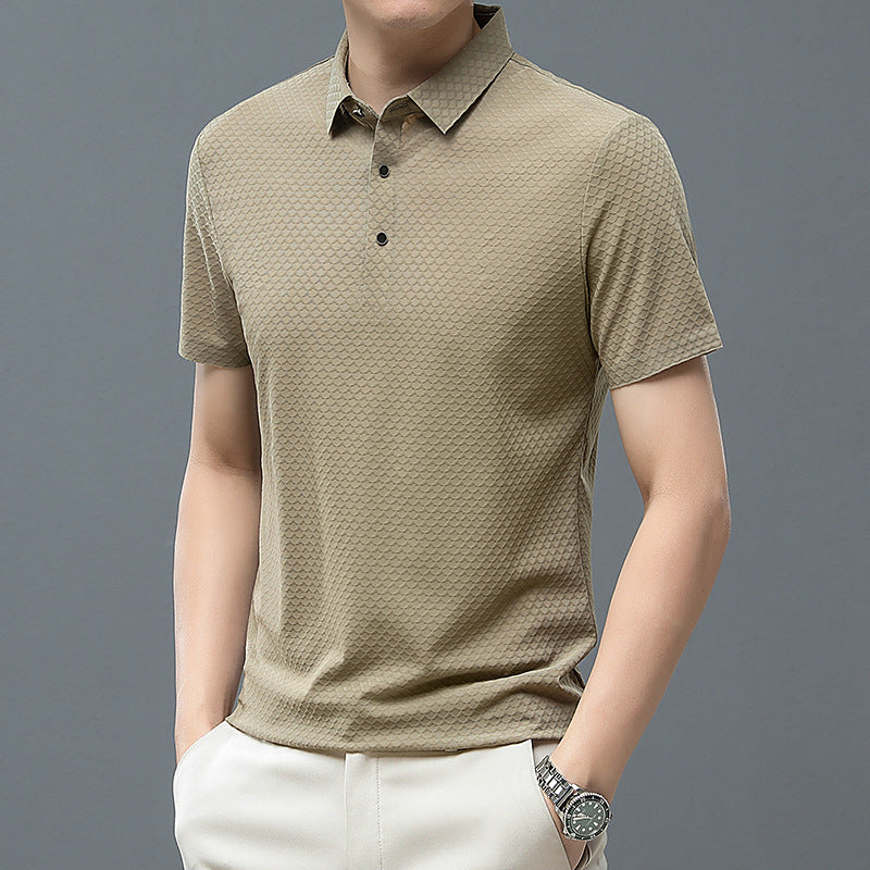 Lapel Polo Shirt Seamless Men's Top