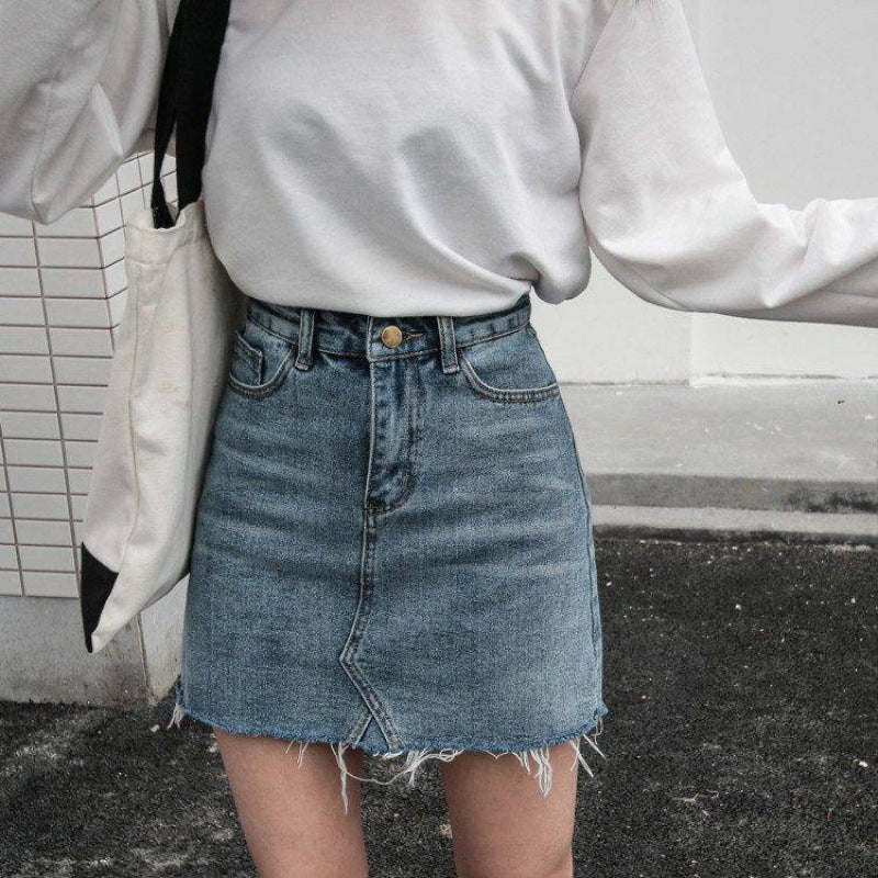 Gentillove Casual High Waist Pencil Denim Skirts Women 2019 Summer