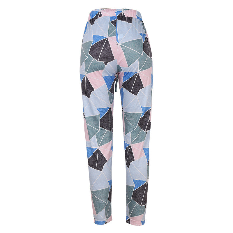 Women Tie-Dye Printed Color Matching Casual Pants