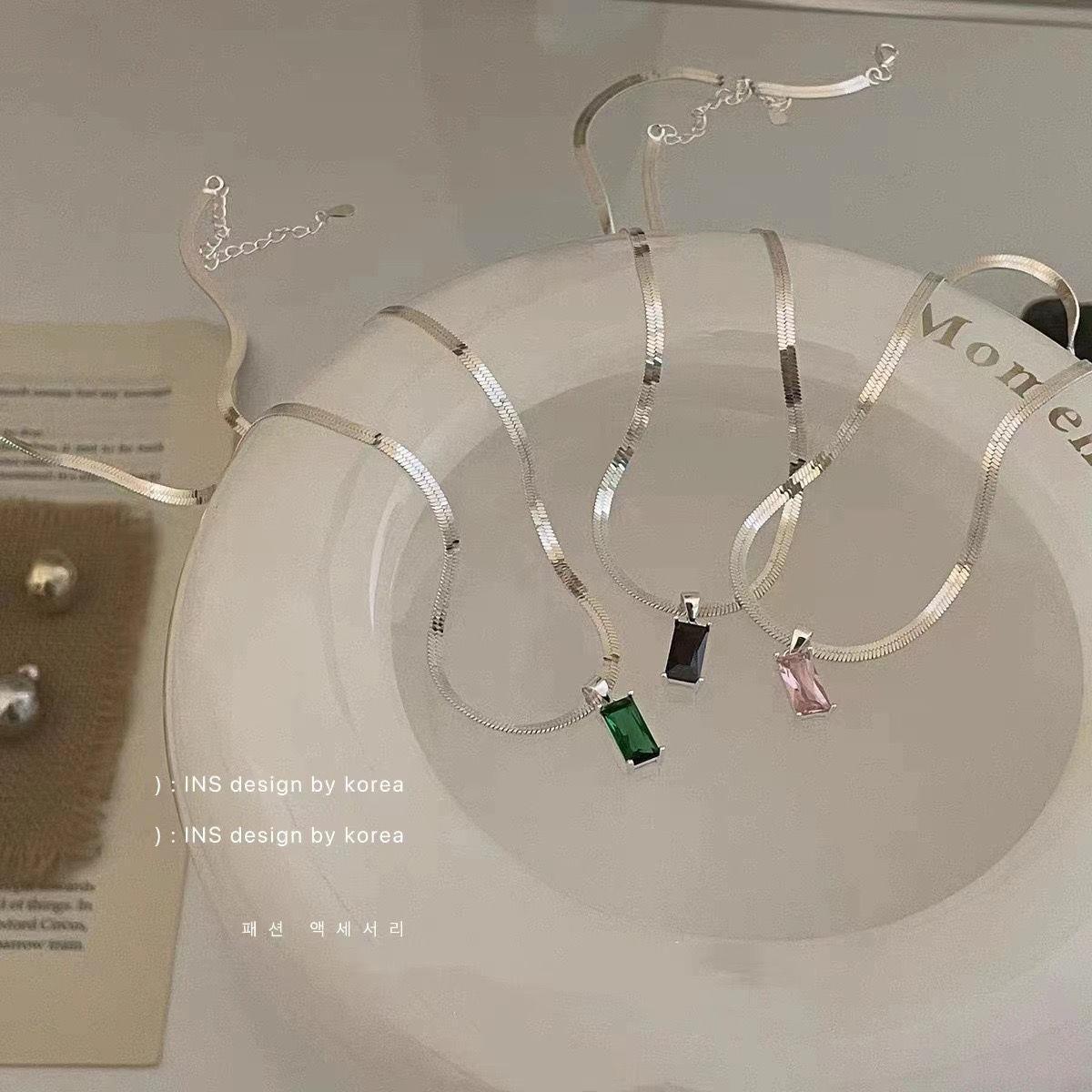 Ins Girl Special-interest Design Color Rhinestone Snake Bones Chain