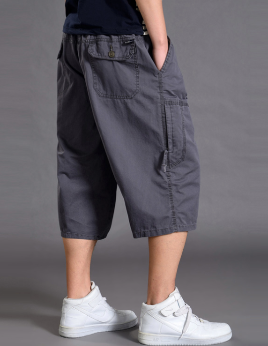 Sports Cropped Trousers Men's Loose Shorts Plus Fat Plus Size Fat Guy Casual Thin 7-point Overalls