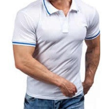 Summer Color Matching Polo T-Shirt Men's Casual Short Sleeves