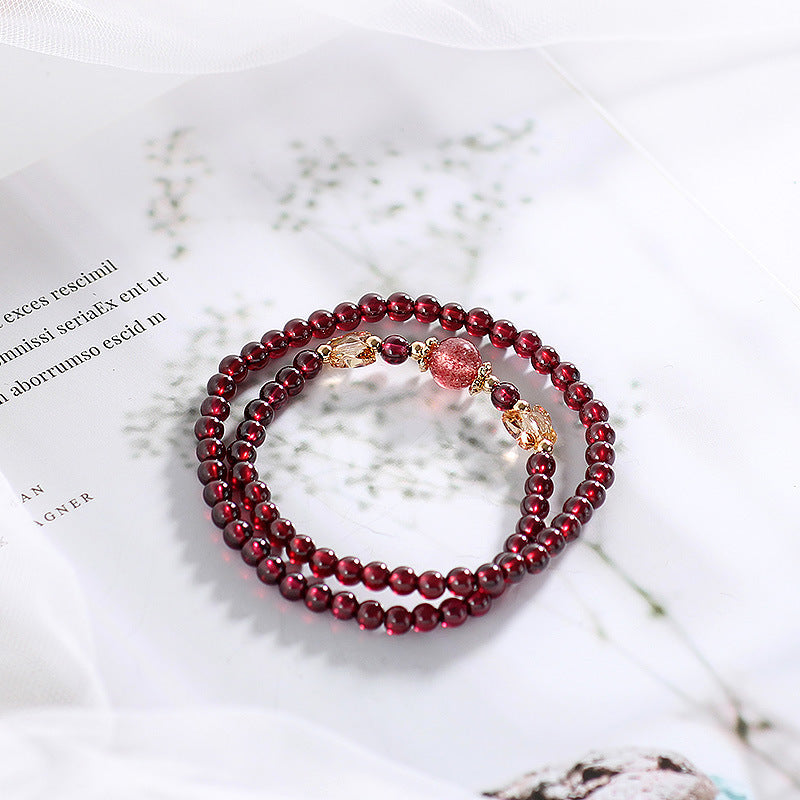 Natural Crystal Garnet Bracelet
