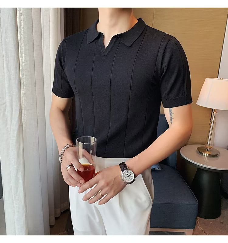 Men's Harajuku Polo Shirt Half Sleeve Men's T-shirt Fashion